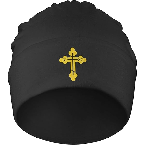 Orthodox Christian Cross Gift for Women Men Black Beanie Watch Hat